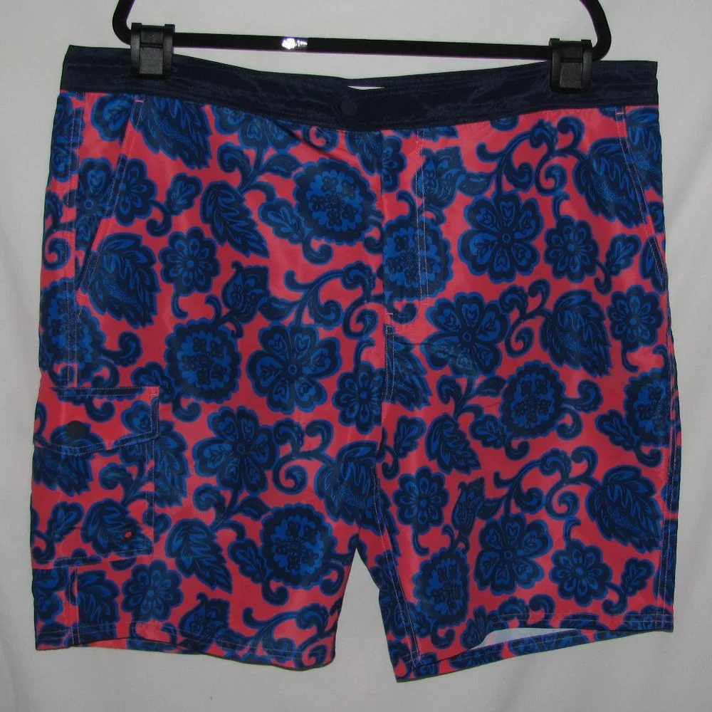 NEW Mens' Boden Floral Board Shorts Blue Pink Size 44